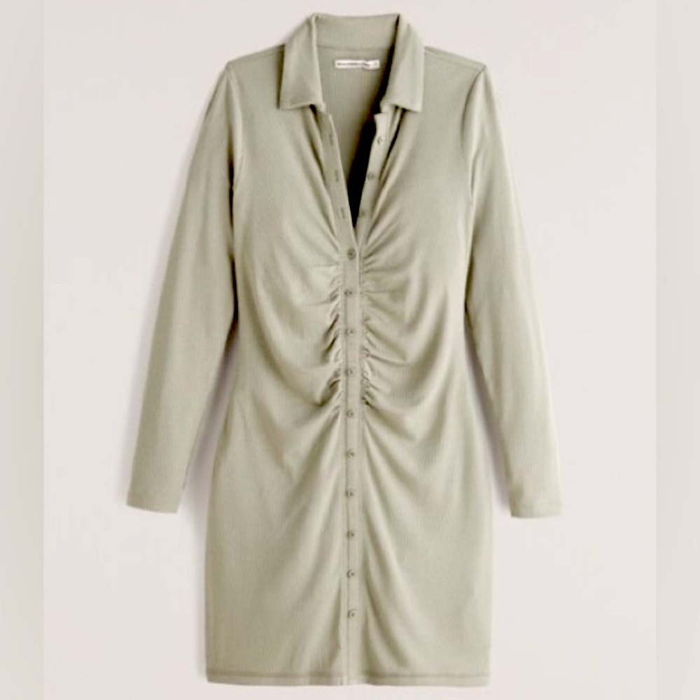 Abercrombie & Fitch Knit Ruched Shirtdress